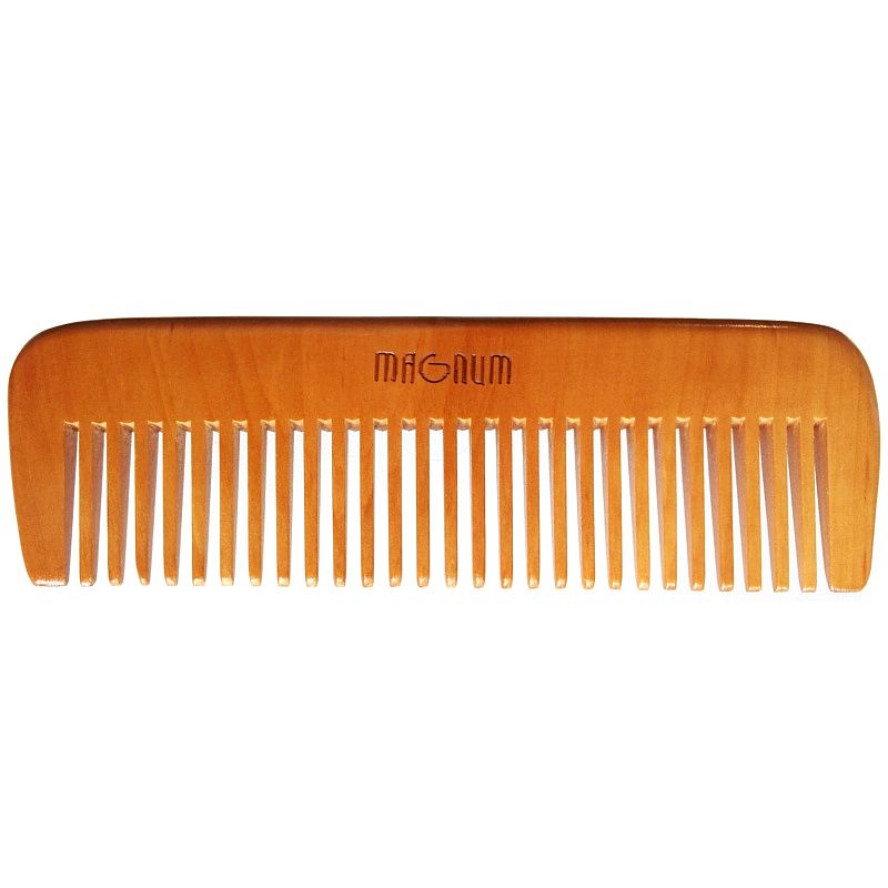 Dřevěný hřeben na vlasy z hruškového dřeva MAGNUM Natural DS-003